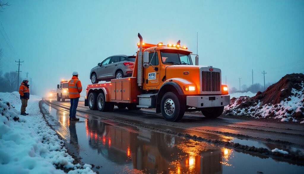 winter towing in Calgary