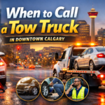 Tow Truck in Downtown Calgary