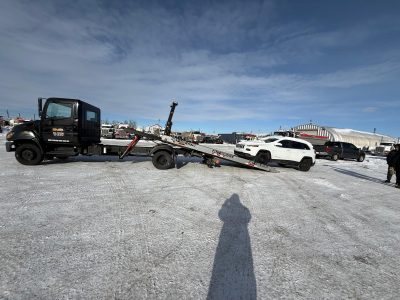 winter towing in Calgary